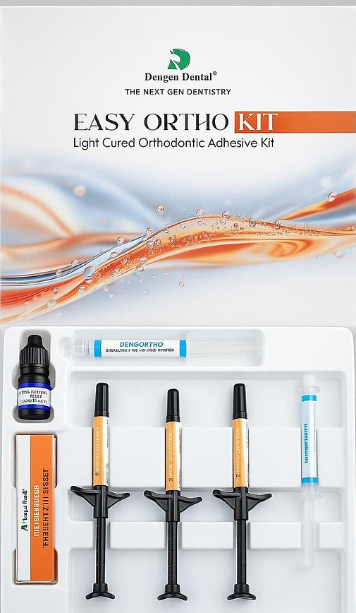 Beetle Dental easy ortho adhesive kit light cured orthodontic adhesive with syringes bottles and applicators