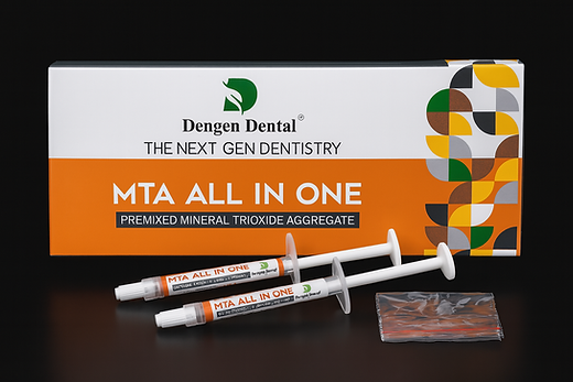 MTA all in one root canal sealer premixed syringes and foil pouch with boxed packaging for endodontic use