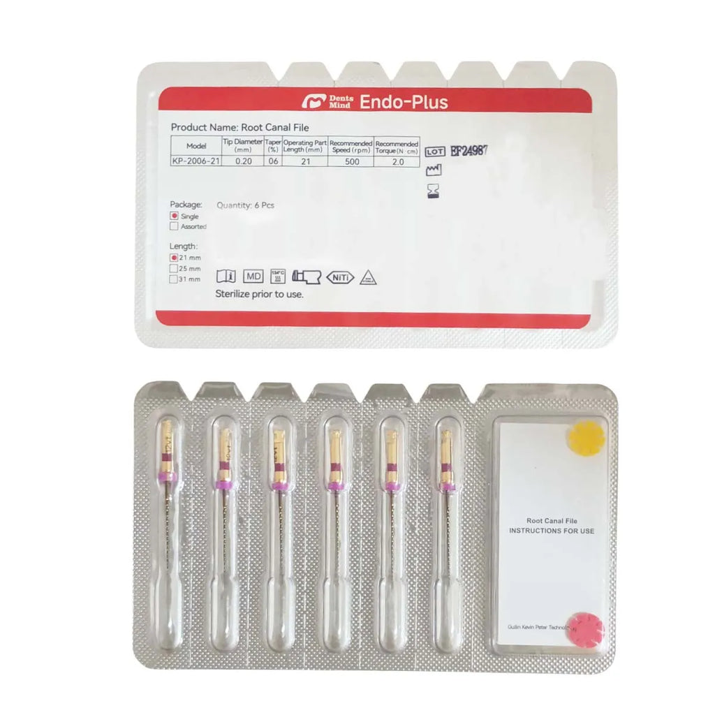 Woodpecker Endo Plus rotary files sterile blister pack six root canal rotary files for endodontic use