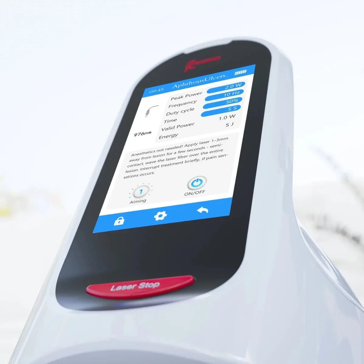 Beetle Dental Woodpecker LX16 dental diode laser unit with touchscreen display and red Laser Stop button