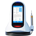 Woodpecker LX16 dental diode laser device with touchscreen and handheld fiber optic handpiece on base