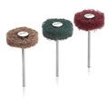 Scheu Dimo Pro dental polishing wheels mounted on shanks in brown green and red set for intraoral polishing by Beetle Dental
