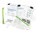 Polydentia MyQuickmat matrix kit in white case with green applicator rings bands wedges for posterior restorations