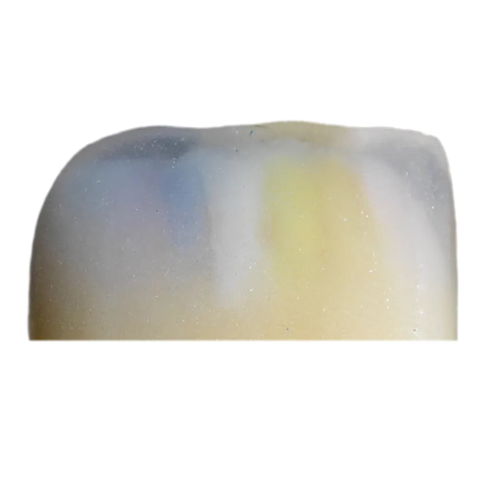 Beetle Dental ceramic tooth sample showing blue and yellow shade blending for restorations Dentsply Ceramco 3 dentin modifier