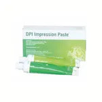 DPI Impression Paste dental by Beetle Dental with two green tubes and a product box in background
