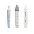 Woodpecker ultrasonic scaler handpiece set showing three DTE style straight dental handpieces in white and gray