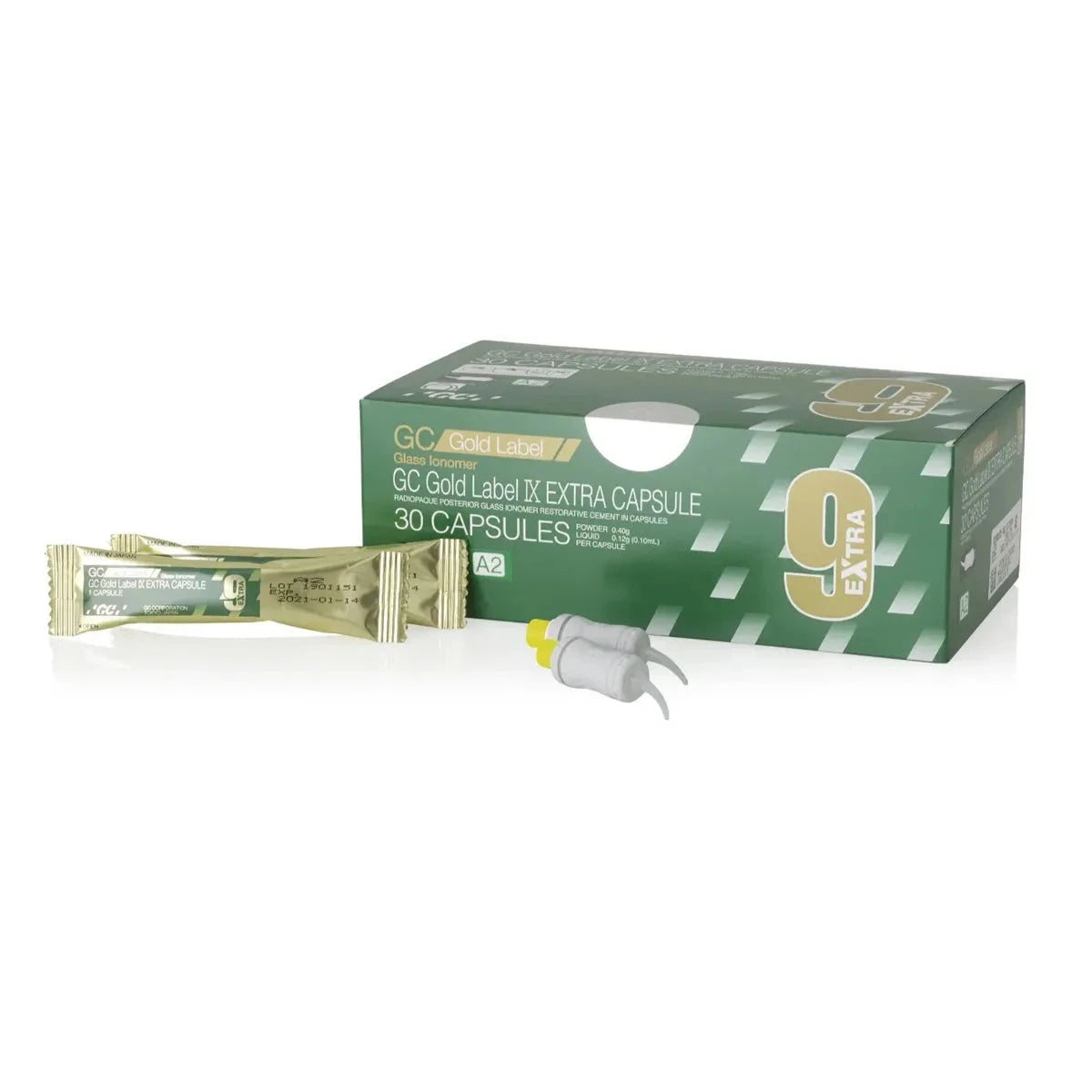 GC 9 dental capsules in a box of 30 with individual packaging for precise dental applications