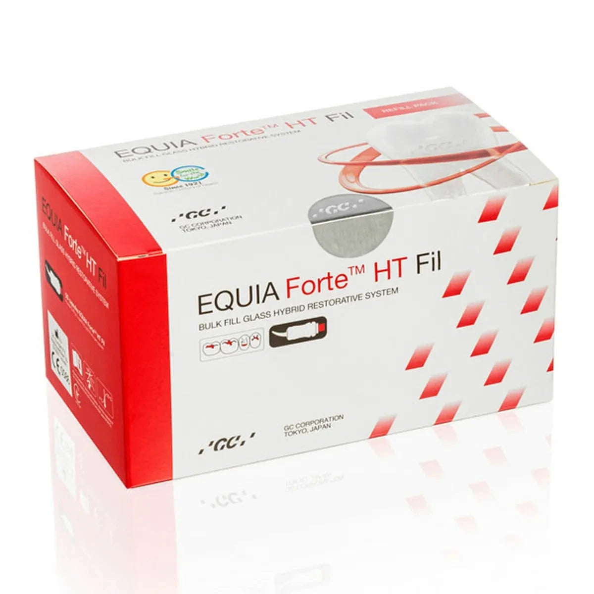 GC Equia Forte HT capsules packaging for bulk fill glass hybrid restorative system