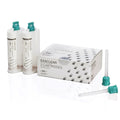 GC Exaclear dental material set with two cartridges and mixing tips for dental applications