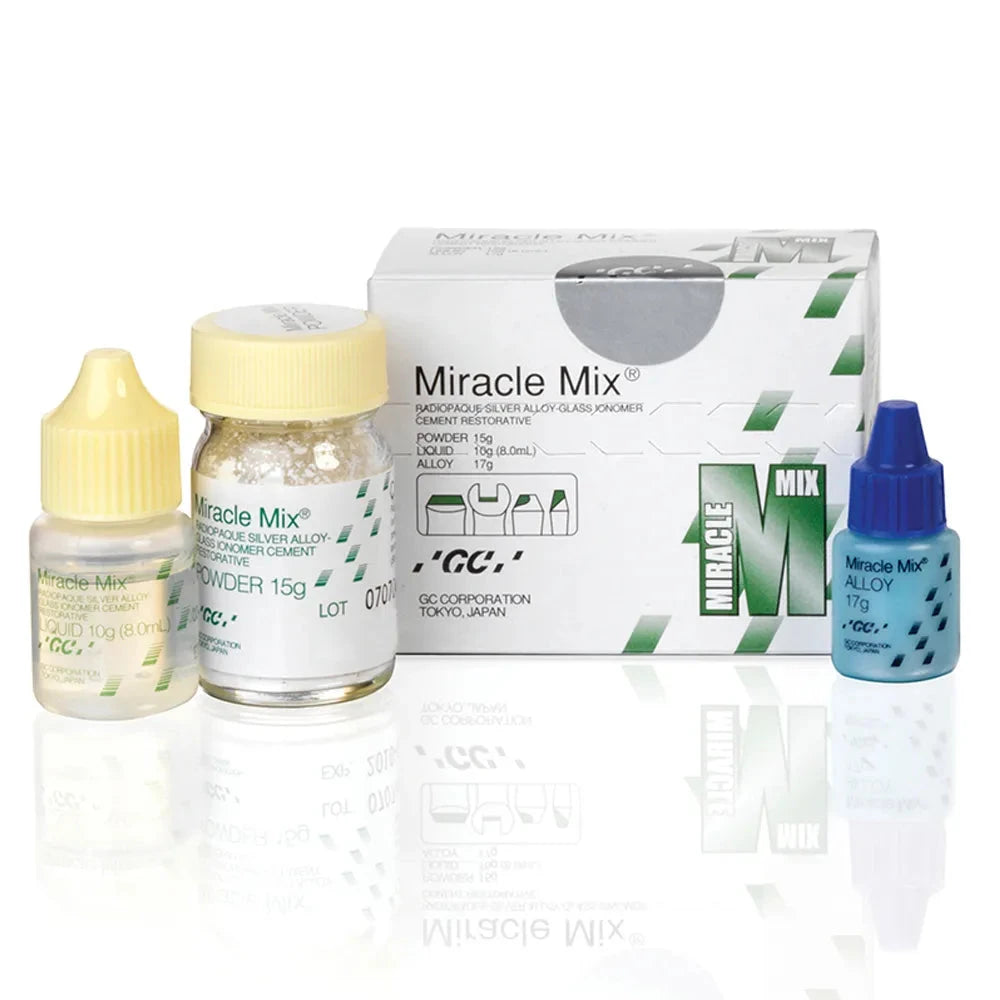 GC Miracle Mix dental cement kit with powder and alloy for easy dental applications