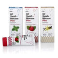 GC Tooth Mousse Plus flavors in Mint, Strawberry, and Vanilla packaging for dental care