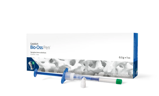 Geistlich Bio Oss Pen dental graft in a syringe for effective bone regeneration
