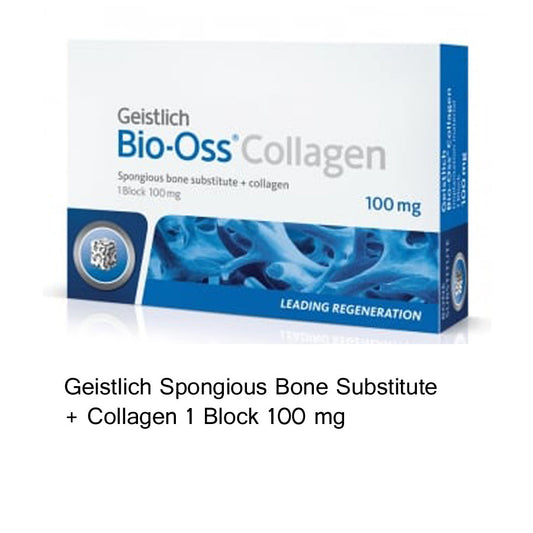 Geistlich Bio-Oss Collagen 100 mg box for dental use, available as Geistlich dental products online