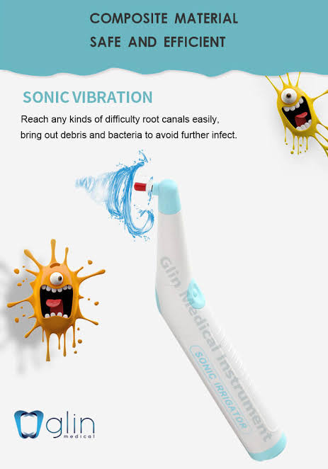 Glin Sonic Irrigator for endodontics tool with composite material for safe and efficient root canal cleaning