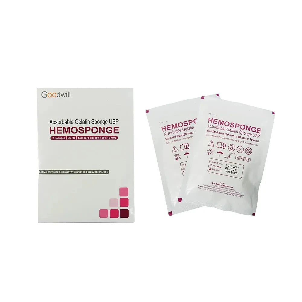 Goodwill Hemosponge USP Absorbable Gelatin Sponge for Surgical Use in Pack of Two