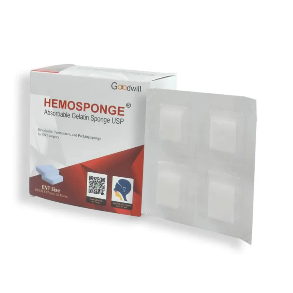Goodwill Hemosponge USP Absorbable Gelatin Sponge Pack for Safe Surgical Use in ENT Procedures