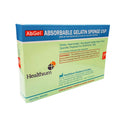 Box of Healthium Abgel Sponge USP for surgery. Absorbable gelatin surgical sponges dental pack