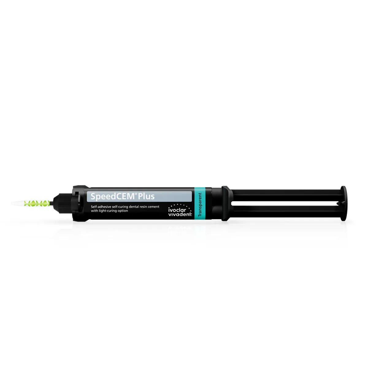 Ivoclar SpeedCEM Plus dental cement in a syringe for easy application and strong adhesion