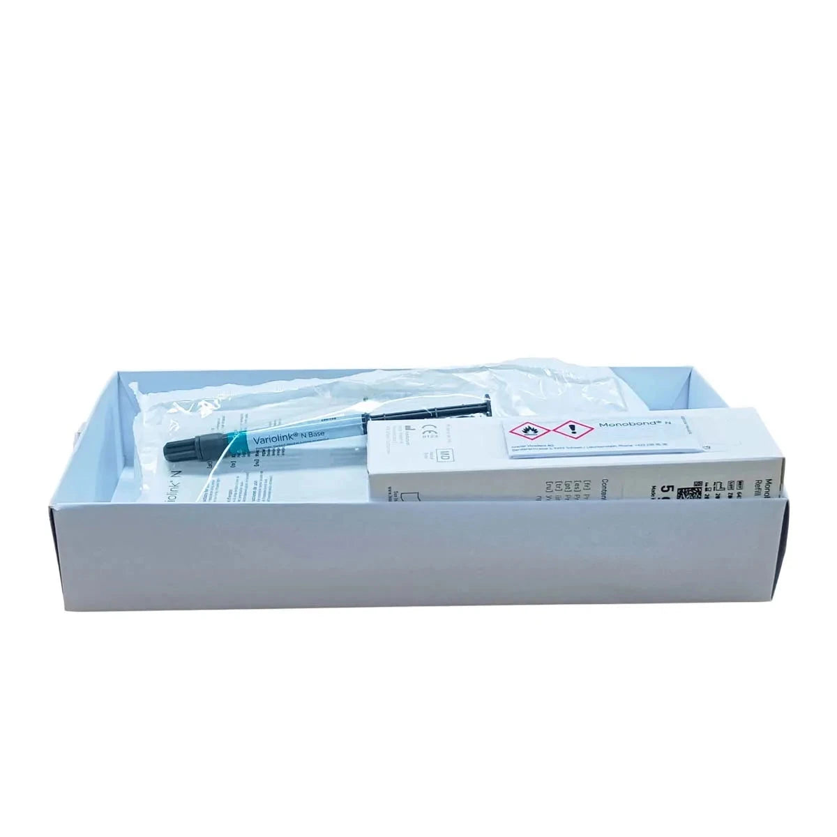 Ivoclar Variolink N refills in packaging with syringes for dental applications