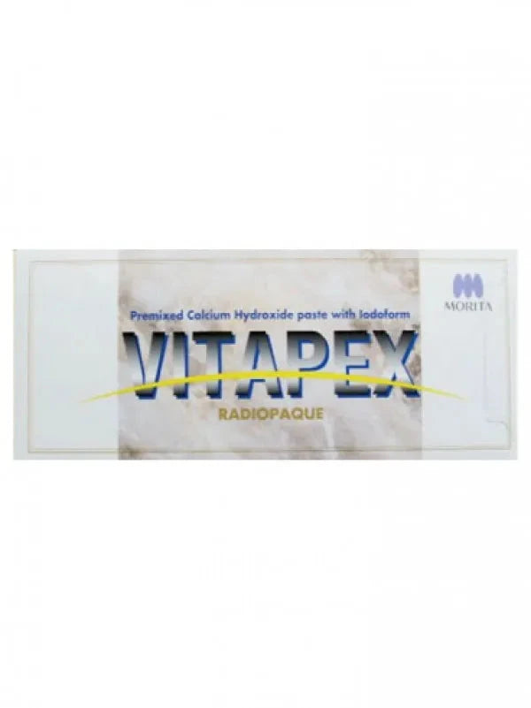 J.morita Vitapex dental paste packaging showing premixed calcium hydroxide with iodoform