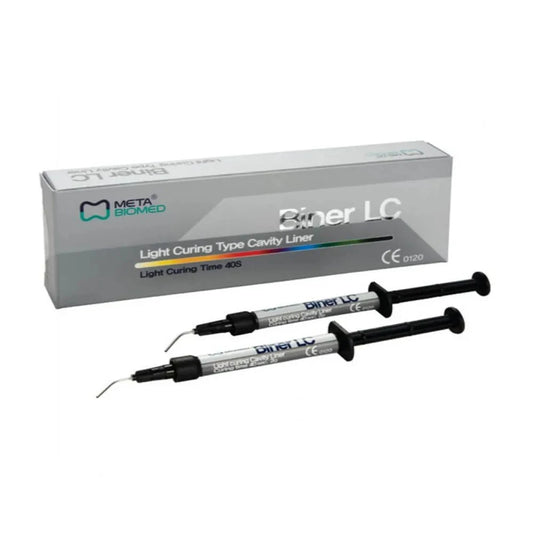 Meta Biomed Biner LC cavity liner in a pack with two syringes for dental use
