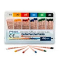Meta Gutta Percha Points endodontics in assorted sizes with color-coded box for dental root canal treatments