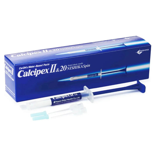 Nishika Calcipex II dental paste kit with syringe and applicators for dental procedures