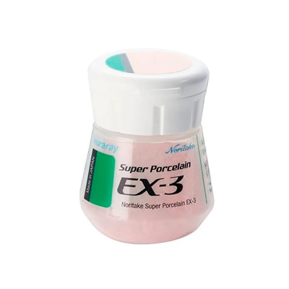Beetle Dental bottle of Noritake Super Porcelain EX-3 Body porcelain powder in pink jar with white cap