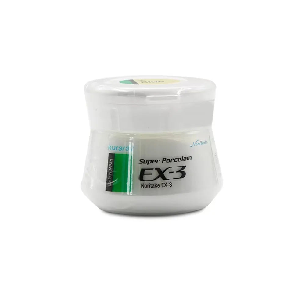 Jar of Noritake Super Porcelain EX-3 Enamel dental porcelain paste in white for ceramic restorations