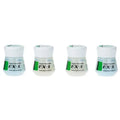 Four jars of Noritake Super Porcelain EX-3 Opacious Body dental porcelain with white lids