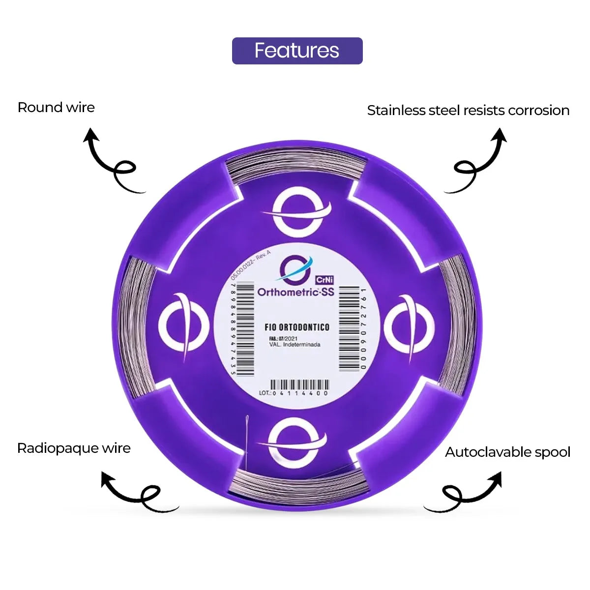 Beetle Dental orthodontic stainless steel wire roll with features like corrosion resistance and autoclave safety