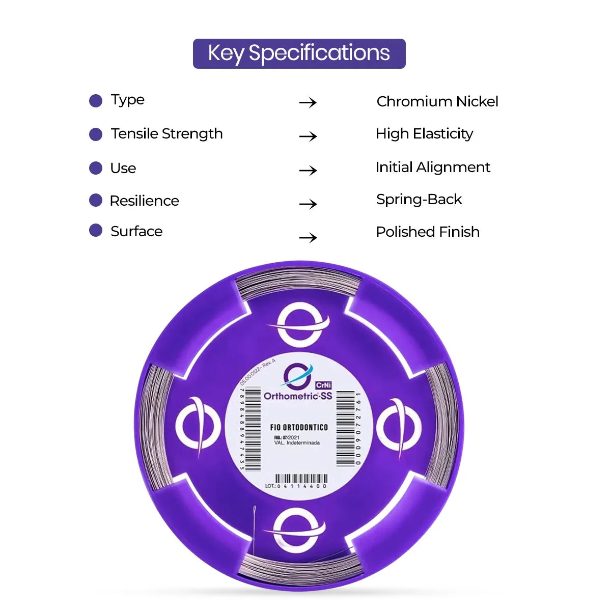 Beetle Dental Orthodontic Stainless Steel Wire Roll with High Elasticity and Polished Finish for Initial Alignment