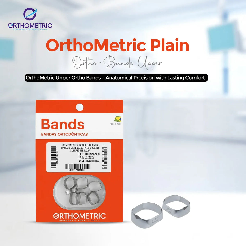 OrthoMetric ortho bands upper in plain design for anatomical precision and lasting comfort in dental care