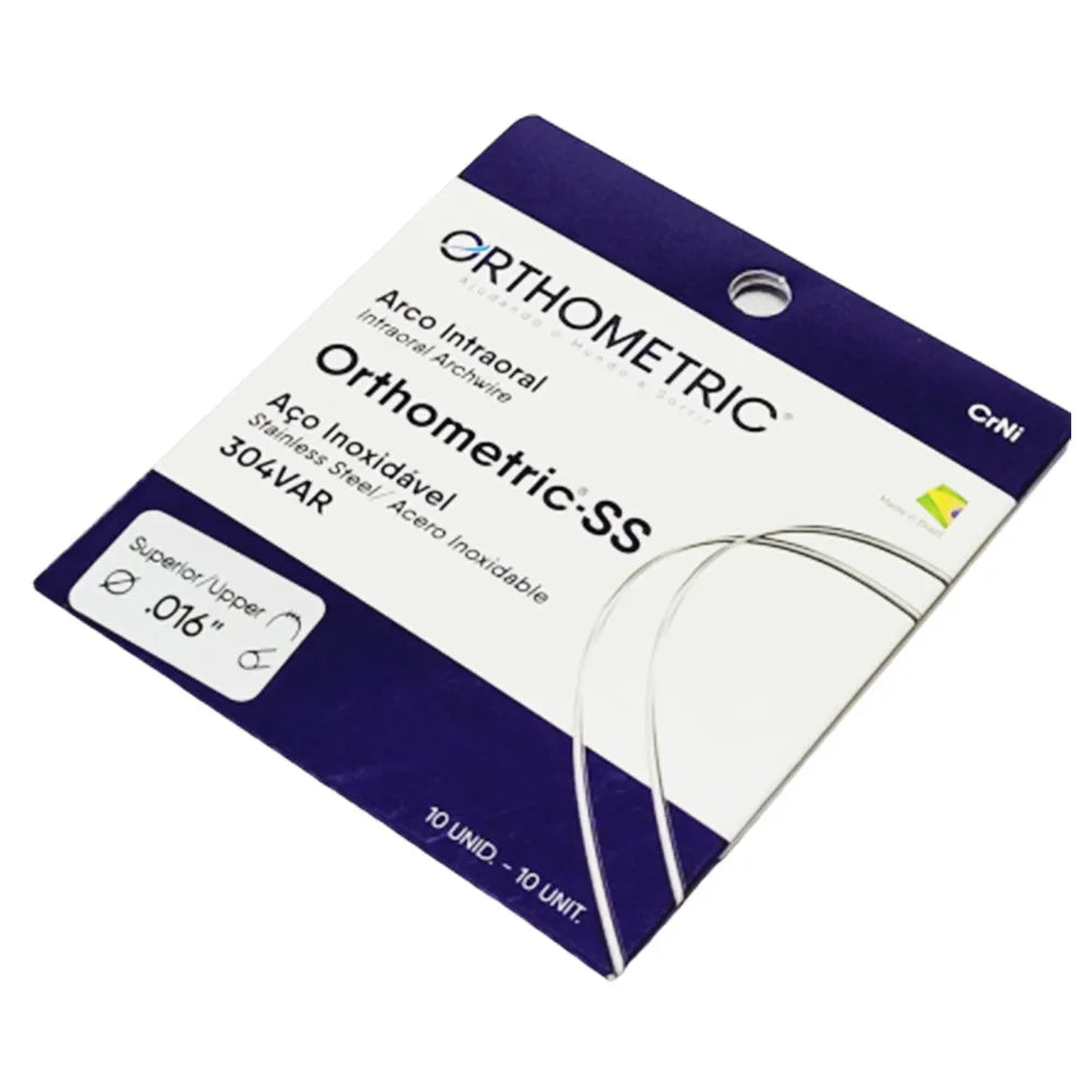 Orthometric SS archwires by Beetle Dental in a package for dental orthodontic use