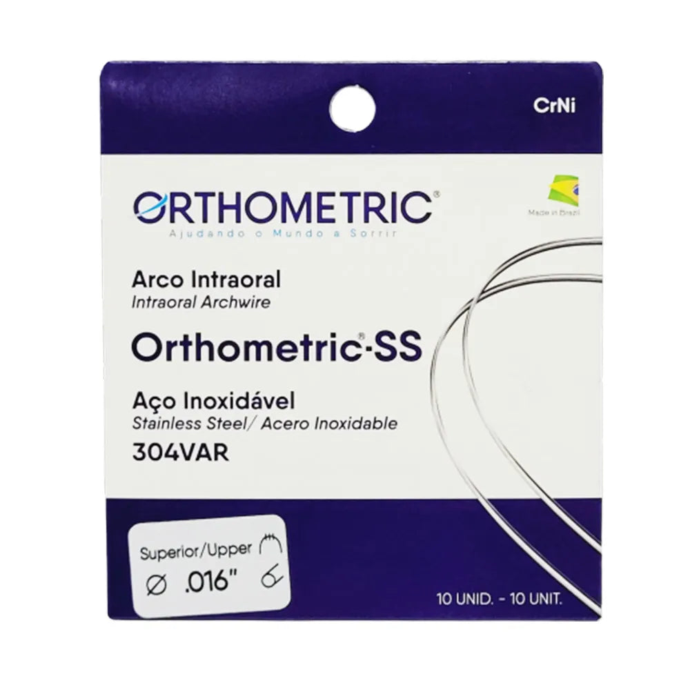 Orthometric SS Archwires by Beetle Dental in stainless steel for orthodontic use with 0.016 diameter