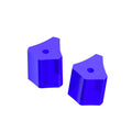 Polydentia Diamond24 Silicone Tubes two blue silicone bite blocks with triangular shape and central hole