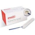 Premier Dental Enamel Pro Varnish box with single use applicator dish and blue applicator brush