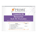Prime Restorite bulk fill dental kit packable composite kit box with purple Prime Dental Products label