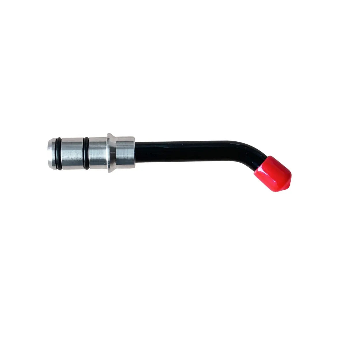 Beetle Dental Woodpecker LED D Light Probe angled black shaft with metal base and red protective tip cover