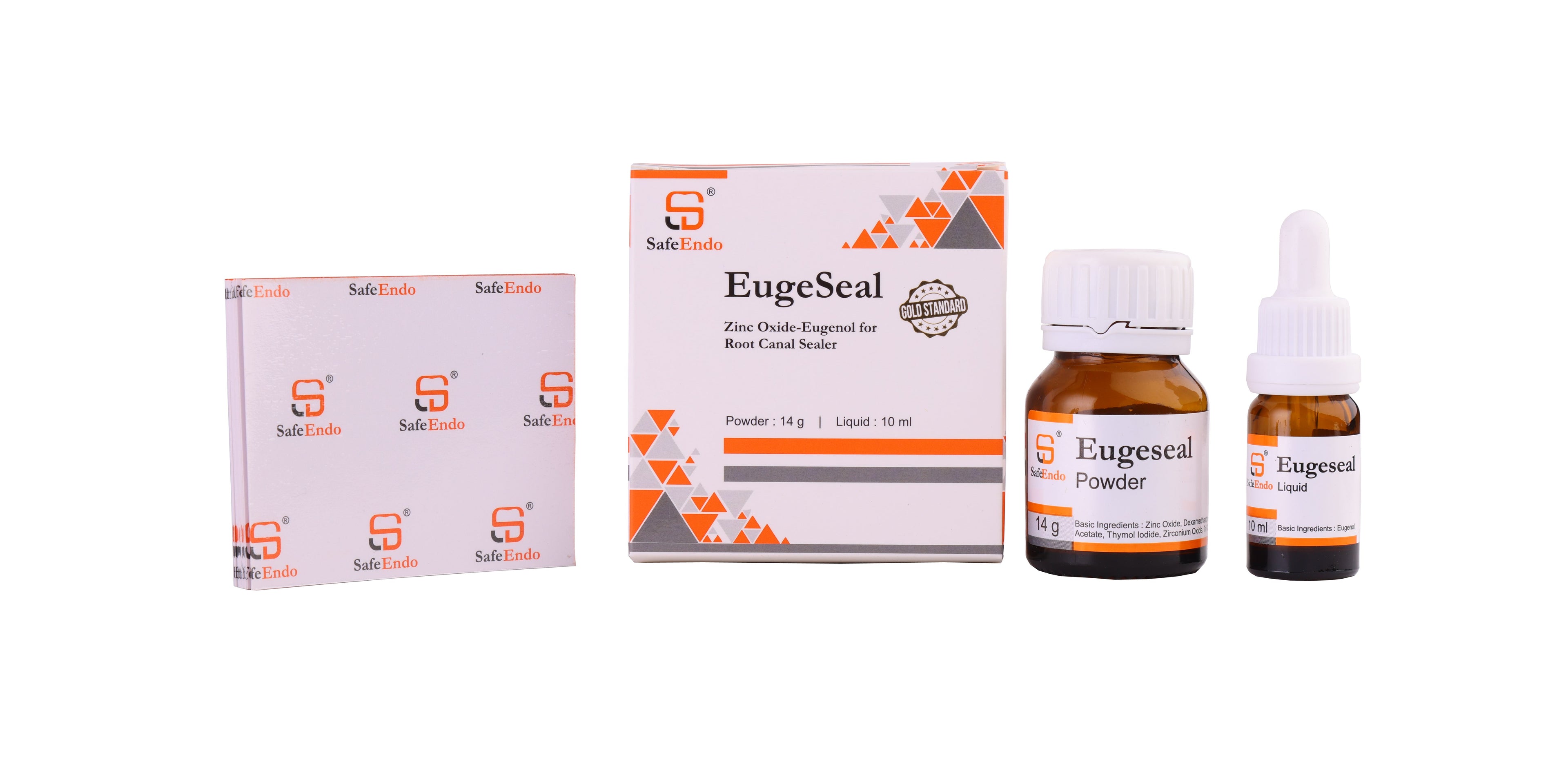 Safe Endo EugeSeal dental sealer kit with powder and liquid bottles for root canal treatment by Beetle Dental