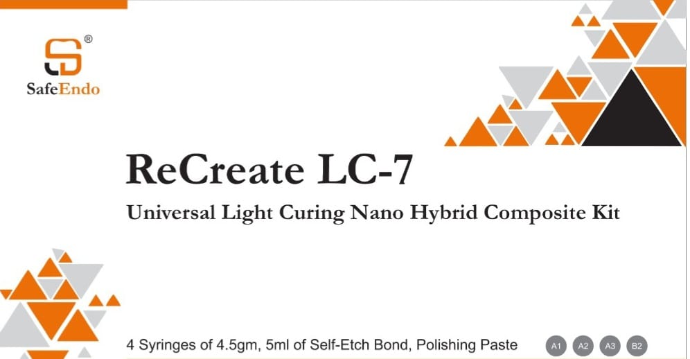 Safe Endo LC-7 composite kit includes 4 syringes of self-etch bond and polishing paste for dental use