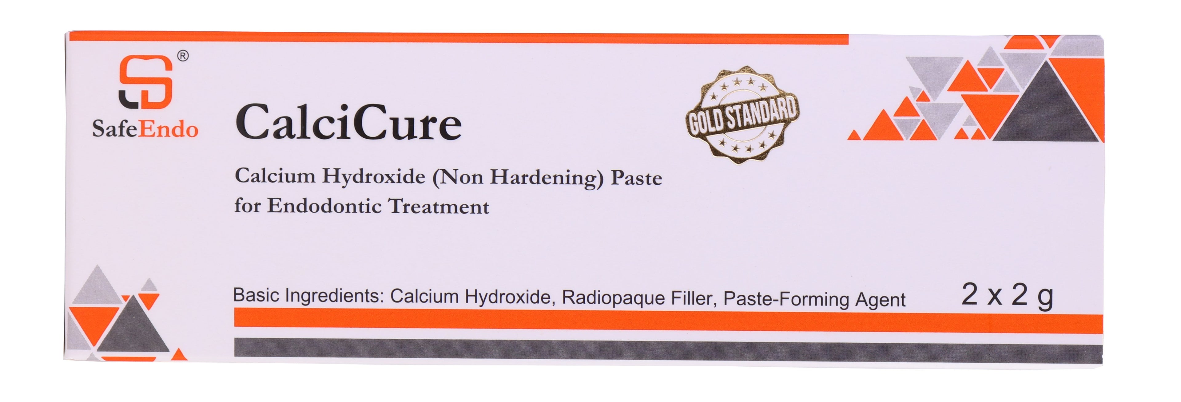 SafeEndo CalciCure Dental Usage calcium hydroxide paste for endodontic treatment 2x2g package by Beetle Dental