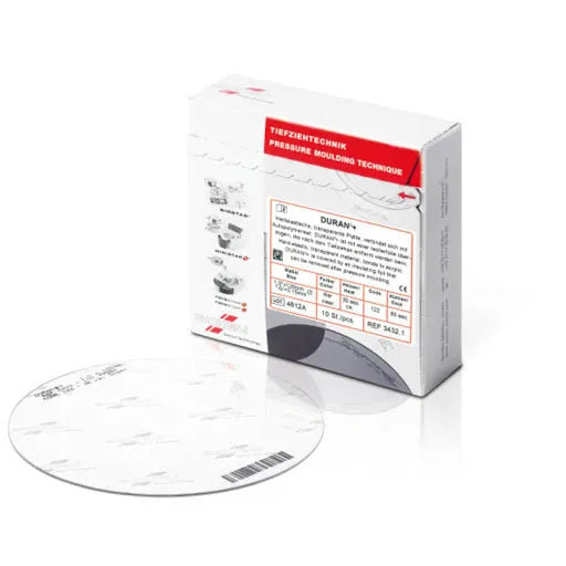 Scheu Duran dental insulation foil pressure molding disc and packaging by Beetle Dental