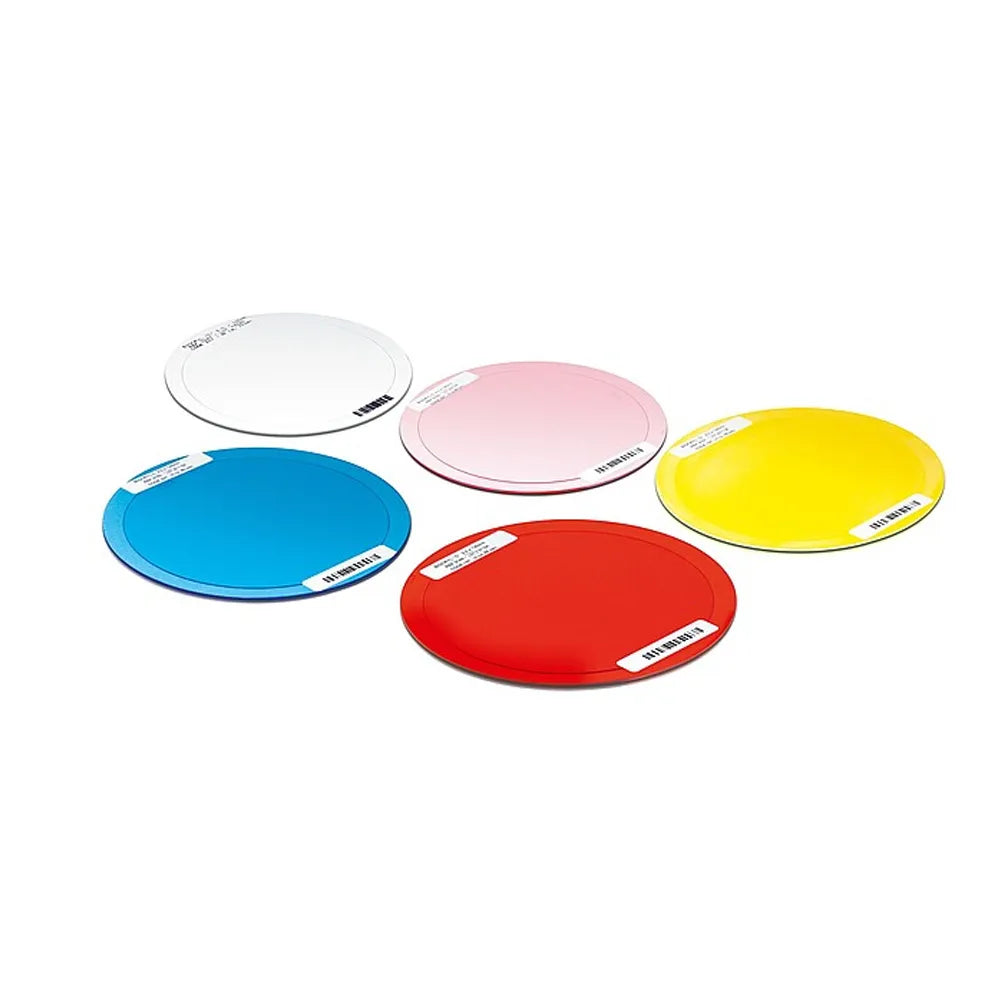 Scheu Biocryl C dental sheets five colored round thermoforming disks in white pink yellow blue red for dental appliances
