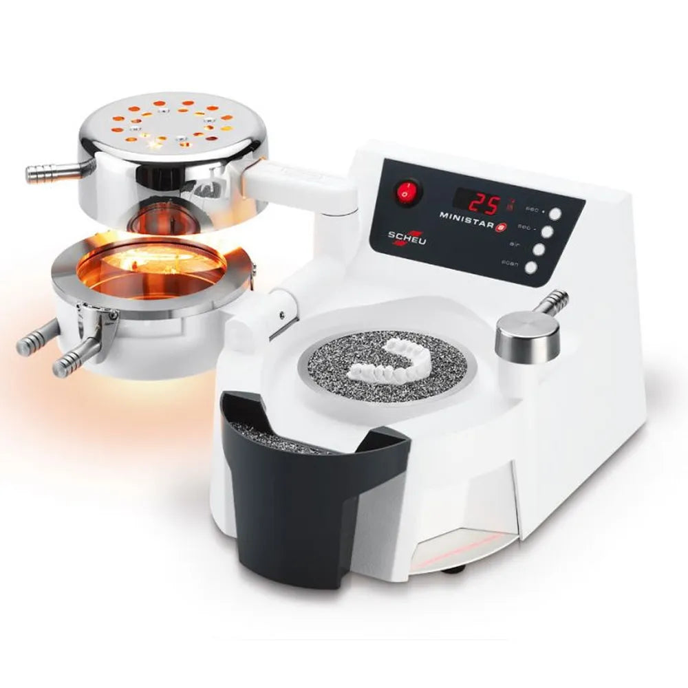 Beetle Dental Scheu Ministar S dental thermoforming unit white vacuum former with heating lamp and digital display