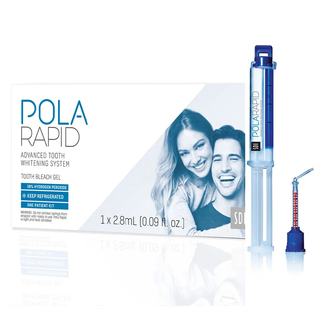 SDI Pola Office Plus teeth whitening advanced tooth bleaching gel kit with syringe and applicator