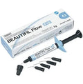 Shofu Beautifil F10 flowable dental composite in a 2g syringe with accessories for dental applications