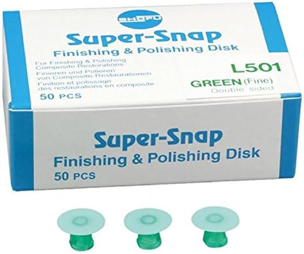 Shofu Super Snap refills dental polishing disks in green, pack of 50 for composite restorations