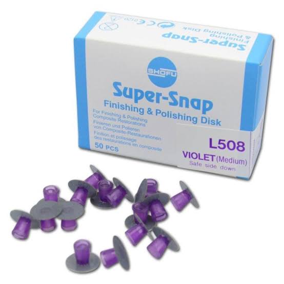 Shofu Super Snap refills dental polishing disks in violet color for effective finishing and polishing