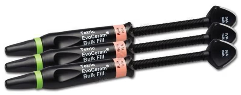 Beetle Dental EvoCeram Bulk Fill Composite Veneers in various shades with three dual-syringe applicators